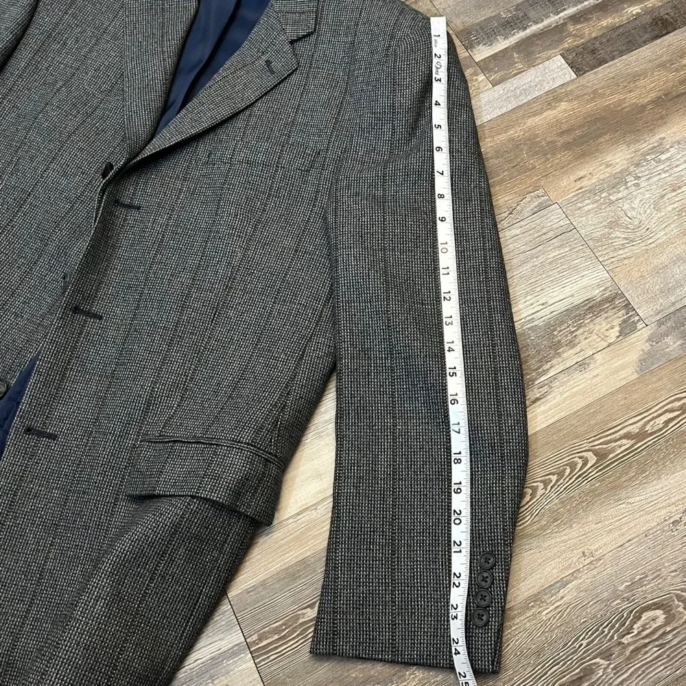 Lauren Ralph Lauren Men Wool Blazer 40R Sport Coat 3 Button‎ Windowpane Gray